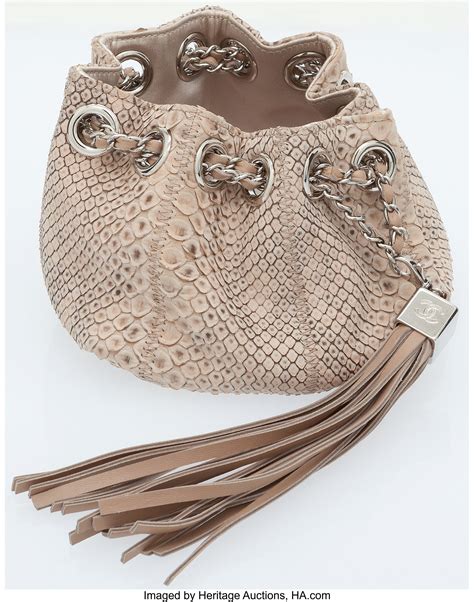 chanel bag with pearls on chain|Chanel python drawstring bag.